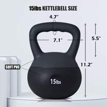 DlandHome Soft Kettlebells,Iron Sand Filled Weights Strength Training Kettlebells,Shock-Proof Weights And Wide-Grip Handle,Fitness Soft Kettlebells For Women Men,Home Gym Kettlebells, Black - 黑色的 - 查看 8