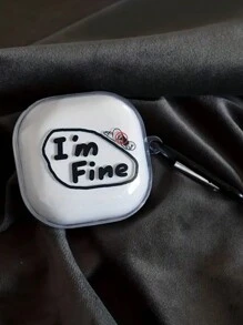 1 Transparent Cute And Interesting English Earphone Case Compatible With Samsung Buds2pro Headset Galaxybudslive Protective Transparent Anti-Fall Case - Clear - View 1