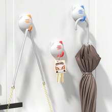 4入組創意貓咪可愛自粘式無縫掛鉤,廚房浴室牆壁門廊收納鑰匙掛勾 - 彩色 - 查看 6