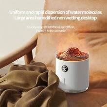 1入組led漸變火焰香薰機,煙環海蜇噴霧加濕器 - 黑色 - 查看 4