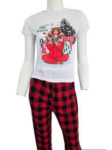 SET DE PIJAMA NAVIDEÑA 365 NEW DAYS, PIJAMA DE MUJER, AÑO NUEVO - Rojo y blanco - Ver 1
