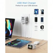 TESSAN Enchufes Eléctricos y Adaptadores de Enchufes - Gris - Ver 4