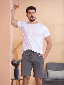 Men Shorts - 灰色 - 查看 4