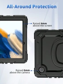 Shockproof Protector Silicone Cover Case + Pencil Holder Compatible With Samsung Galaxy TAB A7 Lite/A8 10.5/S6 Lite 10.4/S9 11inch/A9 8.7inch - Black - View 7