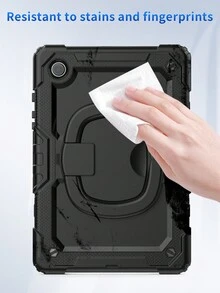 Shockproof Protector Silicone Cover Case + Pencil Holder Compatible With Samsung Galaxy TAB A7 Lite/A8 10.5/S6 Lite 10.4/S9 11inch/A9 8.7inch - Black - View 5