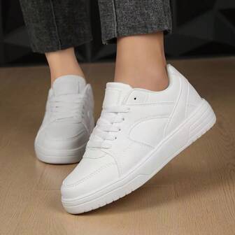 新款男士輕盈舒適的白色運動鞋,男女春秋通勤休閒鞋