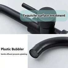 1 Pezzo Rubinetto Lavabo Da Bagno Nero In Acciaio Inossidabile Con Acqua Calda E Fredda