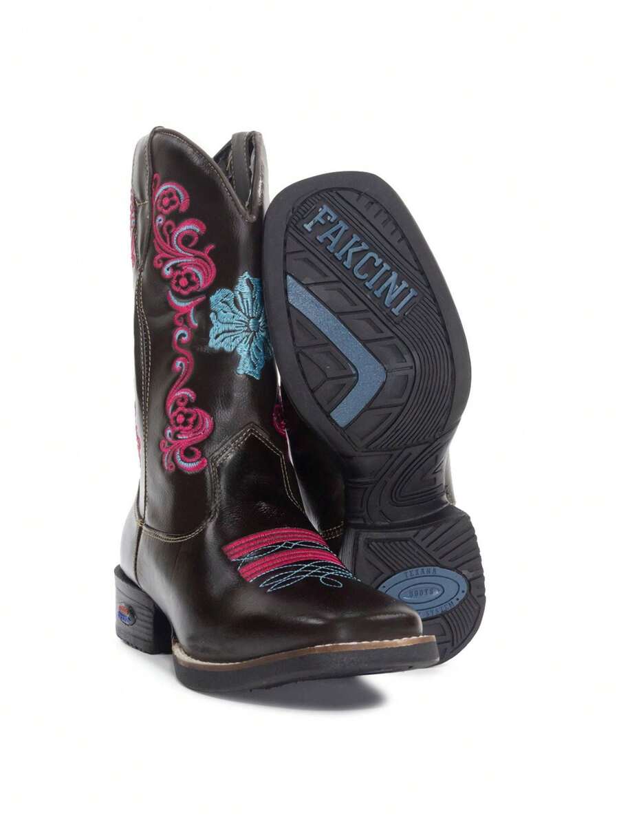 Women Mid-Calf Boots - 咖啡棕 - 查看 1