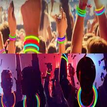 100 Pulseras Luminosas Para Fiestas, Pulsera Neon Fluorecentes - Multicolor - Ver 5