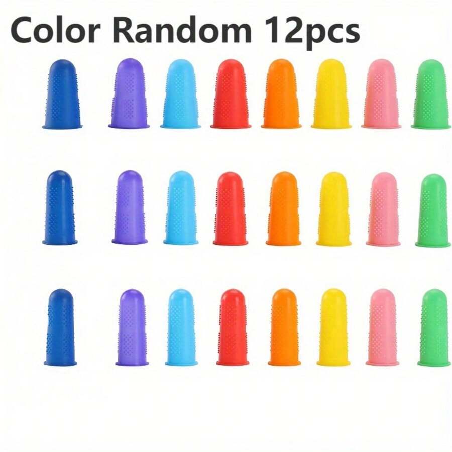 熱熔膠槍手指保護套,12件,矽膠手指保護套,矽膠套指套,熱熔膠手指保護套,手指保護套 - 彩色 - 查看 1