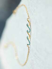 1入簡約時尚的s925純銀波浪設計手鐲,歐美風格適合女性 - 手鍊 - 查看 3