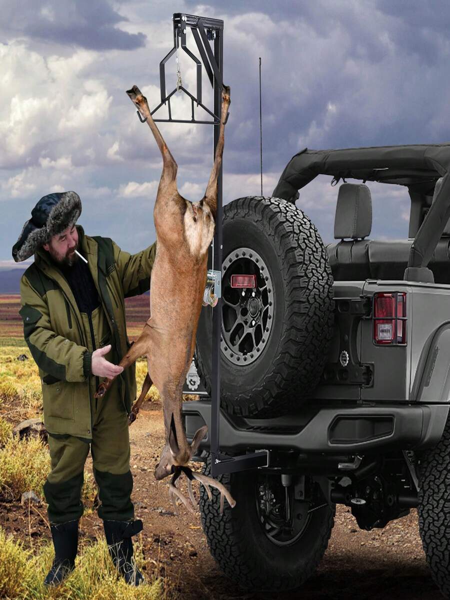 Deer Hoist for Truck Hitch, 400 LBS Load Capacity Deer Hanger for