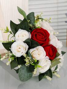 1 件迷你清新風格人造新娘花束,西式婚禮伴娘手捧花