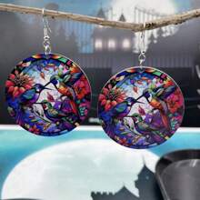 1對空心設計棒球足球網球橄欖裝飾掛墜耳環,簡約運動風格創意運動耳環