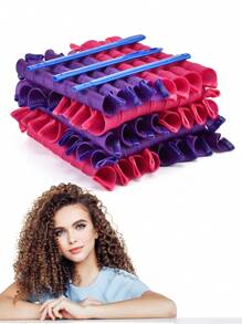 21pcs Spiral Curling Iron Hair Salon Professional Tools No Hot Curling Iron No Hot Curling Iron No Hot Curling Tools Elastic Hair Rope High-End Knotted Elastic Hair Accessories High Ponytail Hair Band Ladies Elastic B And High Elasticity Suitable For Daily Wear Casual,Pink Accessories ,Hair Styling Tools