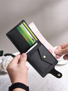 Ultracienki portfel męski, krótki męski portfel składany na banknoty, portmonetka, etui na karty, mini etui na karty, unisexowy portfel skórzany