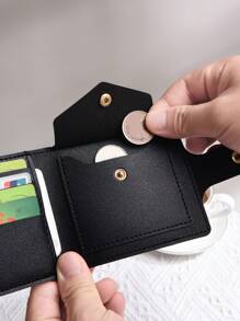 Ultracienki portfel męski, krótki męski portfel składany na banknoty, portmonetka, etui na karty, mini etui na karty, unisexowy portfel skórzany