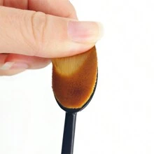 多功能橢圓牙刷式化妝刷,適用於擦上液體粉底、乳霜和,帶有防曬霜塗抹器 - 黑色 - 查看 3