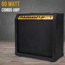 LyxPro Electric Guitar Amp 60 Watt Amplifier Built In Speaker Headphone Jack And Aux Input Includes Gain Bass Treble Volume And Grind, Guitar Amplifier, Powerful 20-Watt Electric Guitar Amplifier, Gain, Bass, Treble, And Volume Controls - 黑色 - 查看 3