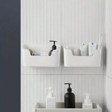 1個方便的壁掛式收納盒,適用於廚房、浴室、辦公室、臥室-無需打孔的櫥櫃門收納器,適用於家用廚房用品