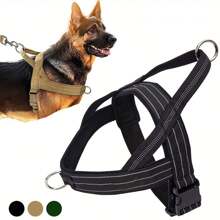 1件尼龍狗胸掛式背帶馬甲式項圈寵物背帶教練寵物外套,適用於狗 - 黑色 - 查看 1