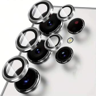 1 Pc Full Cover Camera Lens Protector Compatible With Samsung Galaxy Gift For Birthday, Family, Friends Alloy Metal With Tempered Glass Full Cover, Lens Protector, Phone Accessories Waterproof Shockproof Anti-Fall Anti-Fall Scratch Resistant Anti-Fingerprint
