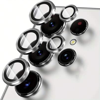 1 Pc Full Cover Camera Lens Protector Compatible With Samsung Galaxy Gift For Birthday, Family, Friends Alloy Metal With Tempered Glass Full Cover, Lens Protector, Phone Accessories Waterproof Shockproof Anti-Fall Anti-Fall Scratch Resistant Anti-Fingerprint