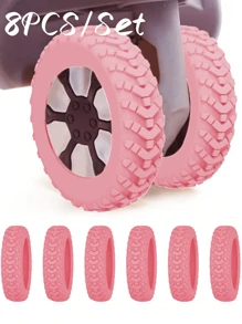 8 件/套行李箱輪罩,辦公輪椅輪罩,便攜式行李箱輪保護罩彩色矽膠行李輪罩行李萬向輪輪罩,降噪輪罩辦公椅,旅行配件,隨身行李箱輪罩適用於大多數輪子行李套裝