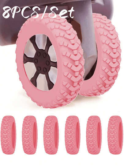 8 Piezas/set Cubierta De Ruedas De Maleta De Equipaje, Funda De Rueda Para Silla De Oficina, Protector Portátil De Rueda De Maleta, Funda Protectora De Rueda De Maleta De Silicona Colorida, Cubierta De Rueda Giratoria De Maleta, Cubierta De Ruedas De Reducción De Ruido Para Silla De Oficina, Accesorios De Viaje, Cubierta De Ruedas De Equipaje Para La Mayoría De Los Conjuntos De Ruedas De Equipaje