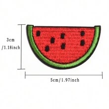 10入組西瓜刺繡補丁套裝,適用於diy衣服、帽子、包包、飾品裝飾