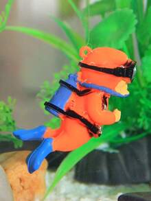 Mini Pecera De Escritorio Para Acuario, Decoración Flotante Novedosa Adecuada Para Acuario, Pecera, 1 Ud. - Naranja - Ver 2