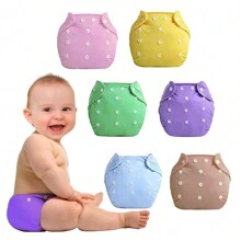 6 Piezas pañales ecológicos para bebe, pañales reutilizables para bebe,usar con cambiadores. Pañales de tela para bebe lavables y ajustables, adecuados para bebés de menos de 28 libras
