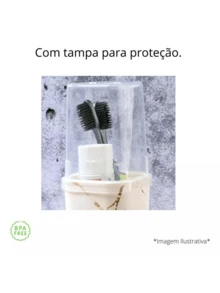 Porta Escova 380 Ml Classic Branco Decora - Plasútil - Branco - Visão 2