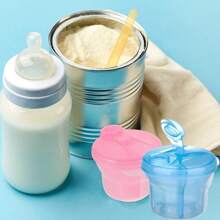 ANTSAY Dispensador de Fórmula para Bebe, Contenedores para Bebe Dosificador, Recipientes de Comida, Baby Formula Container for Travel, Portátil Antiderrame Contenedores, Caja Giratoria de Tres, Fácil de Alimentar - Rosa - Ver 9