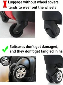8Pcs/Set Luggage Suitcase Wheels Cover, Wheel Cover For Office Wheelchair, Portable Suitcase Wheel Protector Covers Colorful Silicone Luggage Wheel Covers Luggage Spinner Wheel Covers,Noise Reduction Wheels Cover Office Chair, Travel Accessories,Carry on Luggage Wheels Cover for most Wheels Luggage Sets