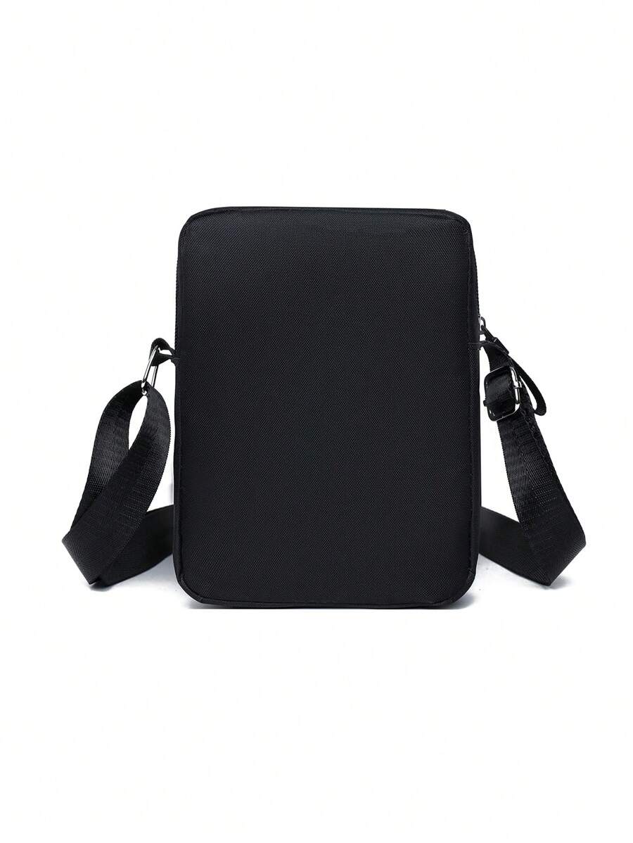 1pc Nylon Shoulder Bag Men Solid Color Messenger Bag, Casual Fashion