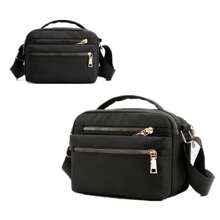 Bolso Bandolera para Mujer, Bolsas Cruzadas para Mujeres, Nylon Bolsa Crossbody, Bolsa de Viaje Mensajero, Impermeable, Bolso Hombro Mano para Uso Diario,Viajes,Trabajo, Gran Capacidad, Ligero - Negro - Ver 9