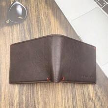 1pc Solid Color Snapless Pu Fashion Men's Wallet & Card Holder For Daily Use - Brown - View 3