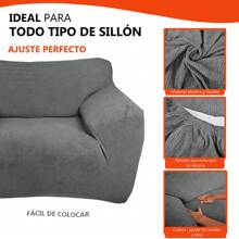 CUBRE SALAS ELASTICO FIT 3 PIEZAS - Gris Claro - Ver 2