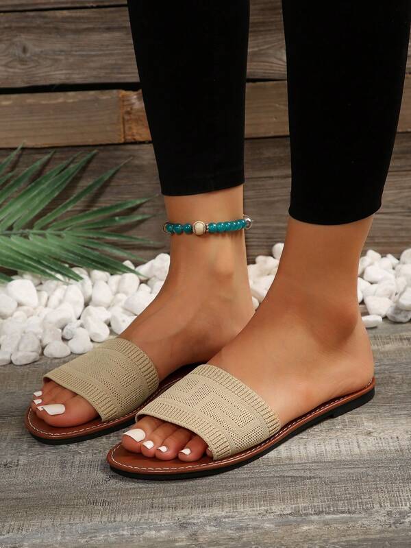 Stilvolle, Bequeme, Atmungsaktive Flache Sandalen Im Strand Stil