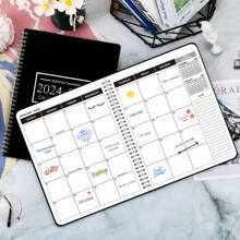 BUBU 2026 Monthly Planner/Calendar - Monthly And Weekly Planner From Jan 2026 - Dec 2026,Spiral Planner Notebook With To Do List Tasks,Goals,Notes,Back To School Supplies - Black and White - View 1
