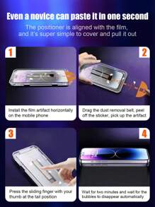 1pc 9H Hardness Privacy Anti-Spy Tempered Glass Screen Protector Compatible With IPhone 16/16 Plus/16 Pro/16 Pro Max, IPhone 15/15 Plus/15 Pro/15 Pro Max, IPhone 14/14 Pro/14 Pro Max/14 Plus, IPhone 13/13 Pro/13 Pro Max, IPhone 12/12 Pro/12 Pro Max, IPhone 11/11 Pro/11 Pro Max, IPhone X/XS/XS Max/XR, Easy Installation, Dustproof, High Clarity Side Privacy Gift For Birthday, Family, Friends Phone Screen Protector, Phone Accessories