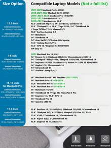 TECOOL 13-16 英寸笔记本电脑保护套，适用于 Macbook Air 13 15 M1 M2 2012-2023、MacBook Pro 13 14 15 16 2010-2022 14-15.6 HP Chromebook Surface 笔记本防震防水包，带口袋，深蓝色 - 深藍 - 查看 11