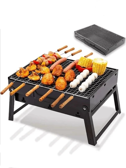Asador Grande Portátil Plegable BBQ Parrilla De Carbón Ligera