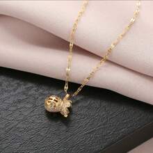 高端輕奢時尚精美的全鑽美元符號貨幣包女士幸運包鎖骨鏈 - 玫瑰金 - 查看 2