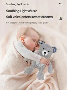 A Baby Soothing Plush Toy (Grey Bear), With Soothing Sounds, Portable Night Light Projector And Melodies, Suitable For Newborn Christmas Gift, New Year Gift, Random Color - Multicolor - View 4