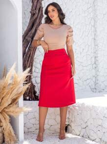 Women Skirts - Red - View 3