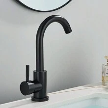 1 Pezzo Rubinetto Lavabo Da Bagno Nero In Acciaio Inossidabile Con Acqua Calda E Fredda