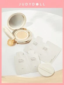 JUDYDOLL MOISTURIZING CUSHION FOUNDATION - Hydrating Liquid Foundation Cushion, Concealing, Long-Lasting, Niche Special Surprise New Product, Different From Others, Great Gift For Friends, Girlfriends, Wedding Essentials, Wedding Guests, Bachelorette Party, Natural Make-Up For School, Sweet Make-Up, Blood-Colored Make-Up, Date Make-Up