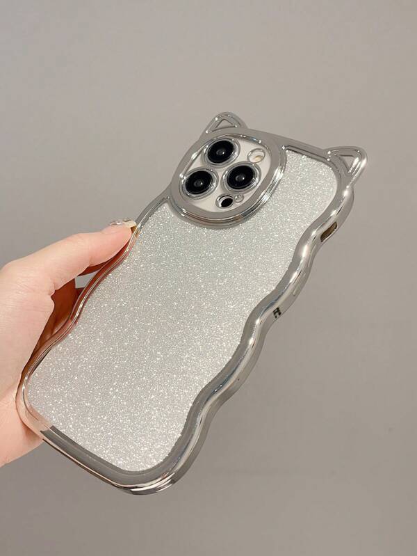 Luxury Silver Plated Phone Case Compatible With IPhone 16/16Pro/16Plus/16ProMax/7/8/7Plus/8Plus/X/XS/XR/XSMax/11/11Pro/11ProMax/12/12Pro/12ProMax/13/13Pro/13ProMax/14/14Pro/14Plus/14ProMax/15/15Pro/15Plus/15ProMax Waterproof Shockproof Anti-Fall Scratch Resistant